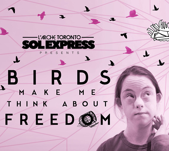 Poster for the play: Birds make me think about freedom