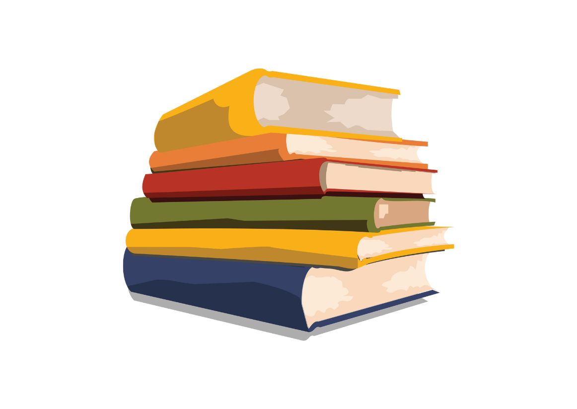 Drawing of a stack of books